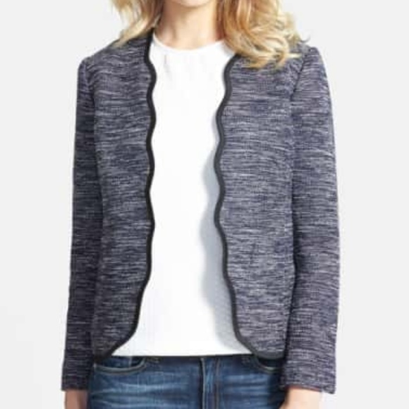 Chelsea28 Scallop Navy Blue Blazer - Picture 1 of 6
